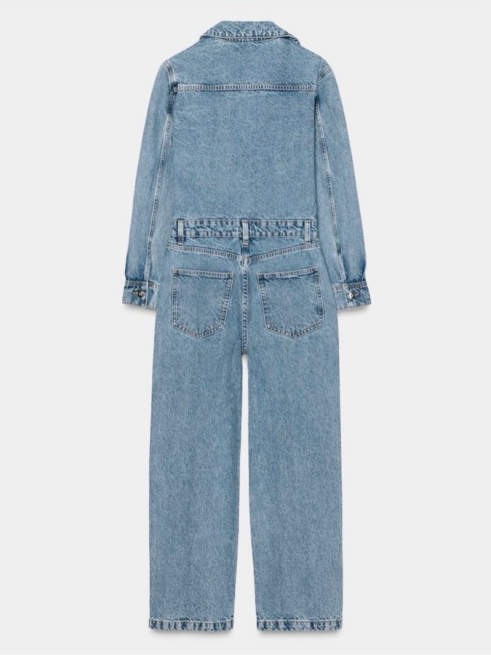 Zara Women’s Blue Denim Jumpsuit Jeans - Classic Washed Blue - Picture 4 of 4